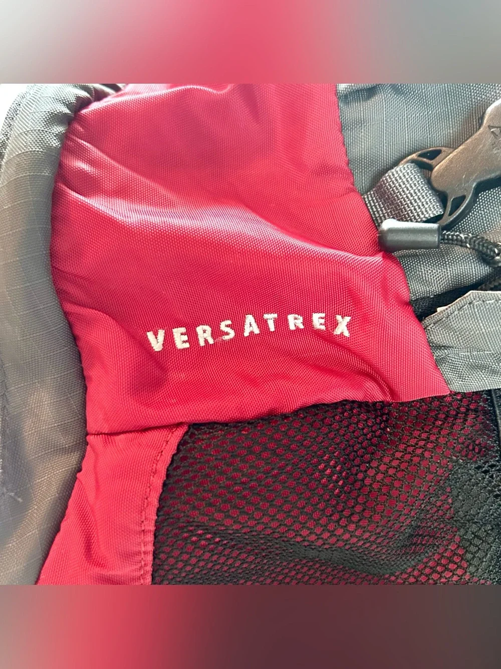 Vintage Rare Eddie Bauer Versatrex Backpack Red & Gray Hiking Ripstop Outdoors